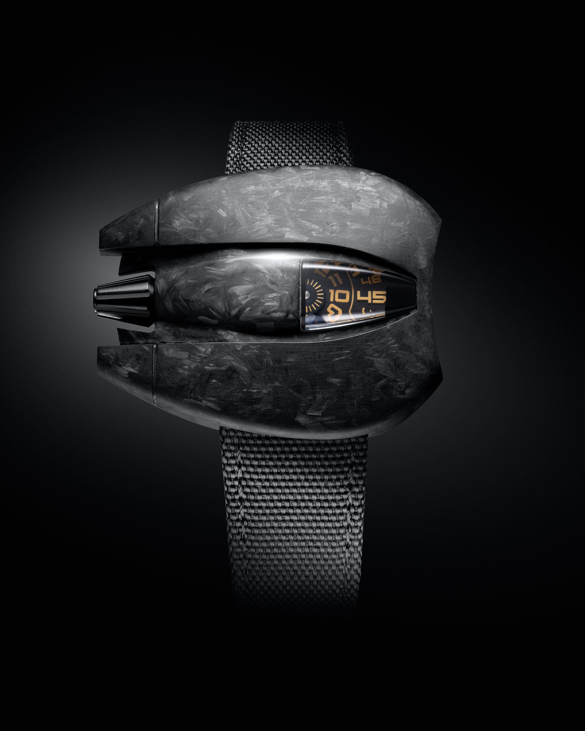 Orange Carbon Jumping hour – SpaceOne Watches Paris